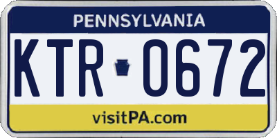 PA license plate KTR0672