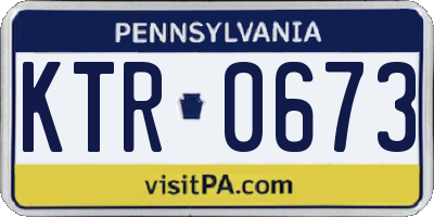 PA license plate KTR0673