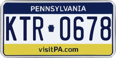 PA license plate KTR0678