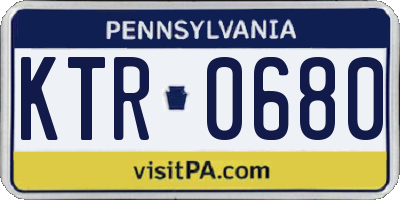 PA license plate KTR0680