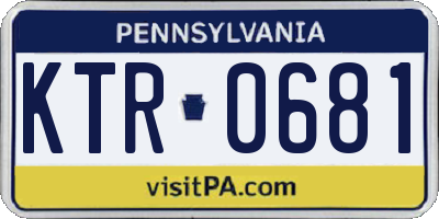 PA license plate KTR0681