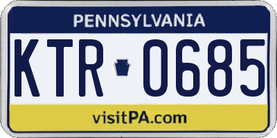 PA license plate KTR0685