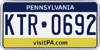 PA license plate KTR0692