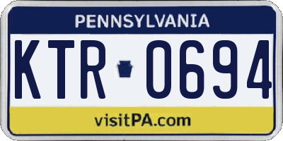 PA license plate KTR0694