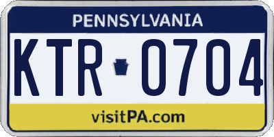 PA license plate KTR0704