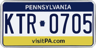 PA license plate KTR0705
