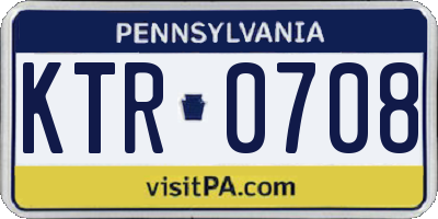 PA license plate KTR0708