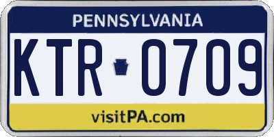 PA license plate KTR0709