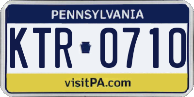 PA license plate KTR0710