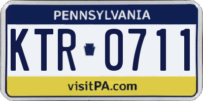 PA license plate KTR0711