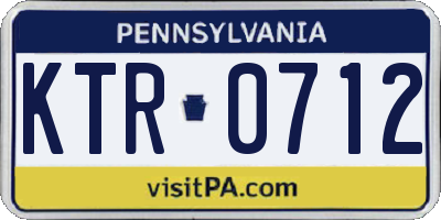 PA license plate KTR0712