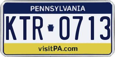 PA license plate KTR0713