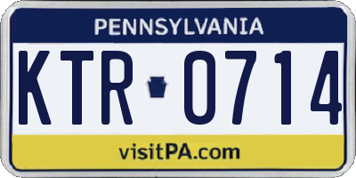 PA license plate KTR0714
