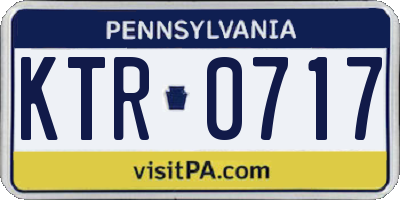 PA license plate KTR0717