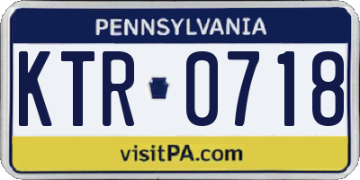 PA license plate KTR0718