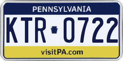 PA license plate KTR0722