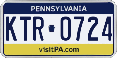 PA license plate KTR0724
