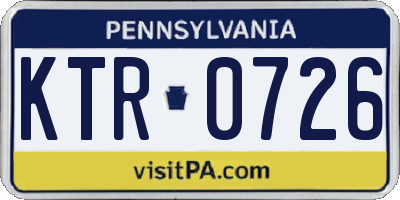 PA license plate KTR0726
