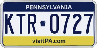 PA license plate KTR0727