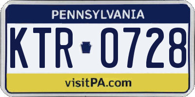 PA license plate KTR0728