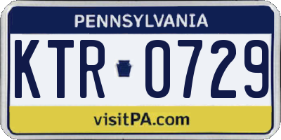PA license plate KTR0729