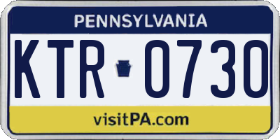 PA license plate KTR0730