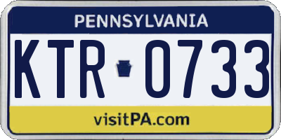 PA license plate KTR0733
