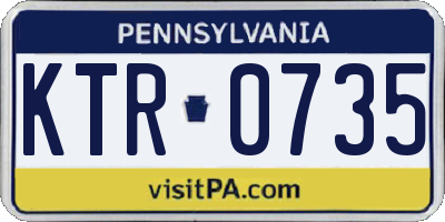 PA license plate KTR0735