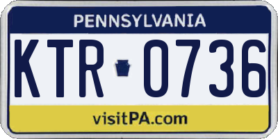 PA license plate KTR0736