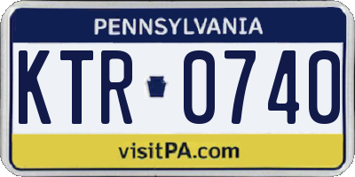 PA license plate KTR0740