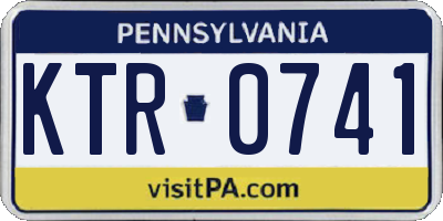 PA license plate KTR0741