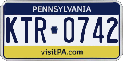 PA license plate KTR0742