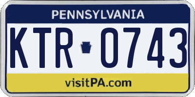 PA license plate KTR0743