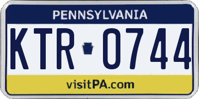 PA license plate KTR0744