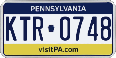 PA license plate KTR0748