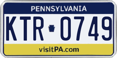 PA license plate KTR0749