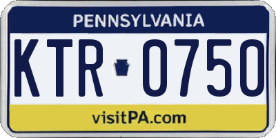 PA license plate KTR0750