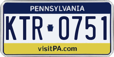 PA license plate KTR0751