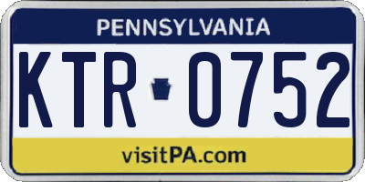 PA license plate KTR0752