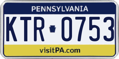 PA license plate KTR0753