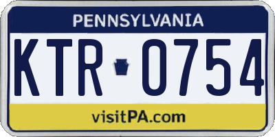 PA license plate KTR0754