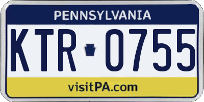 PA license plate KTR0755
