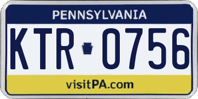 PA license plate KTR0756