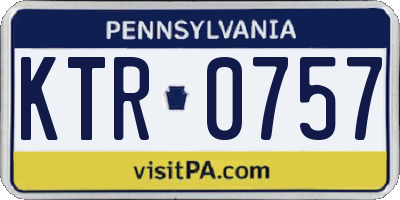 PA license plate KTR0757