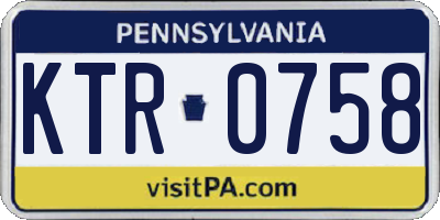 PA license plate KTR0758