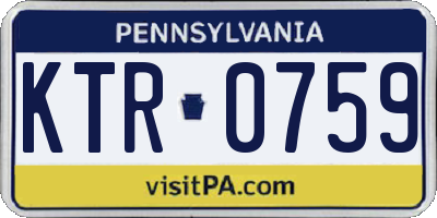PA license plate KTR0759