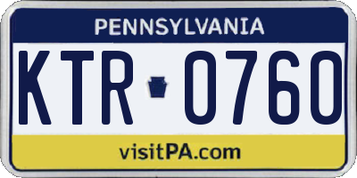 PA license plate KTR0760