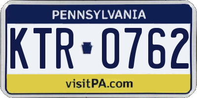 PA license plate KTR0762