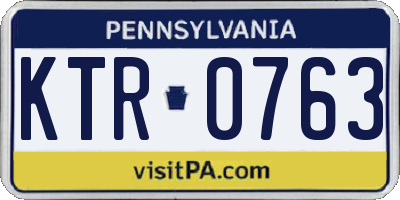 PA license plate KTR0763