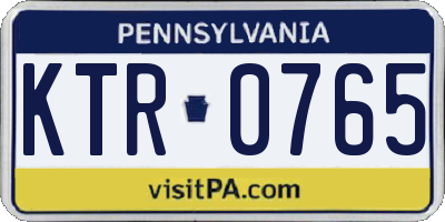 PA license plate KTR0765